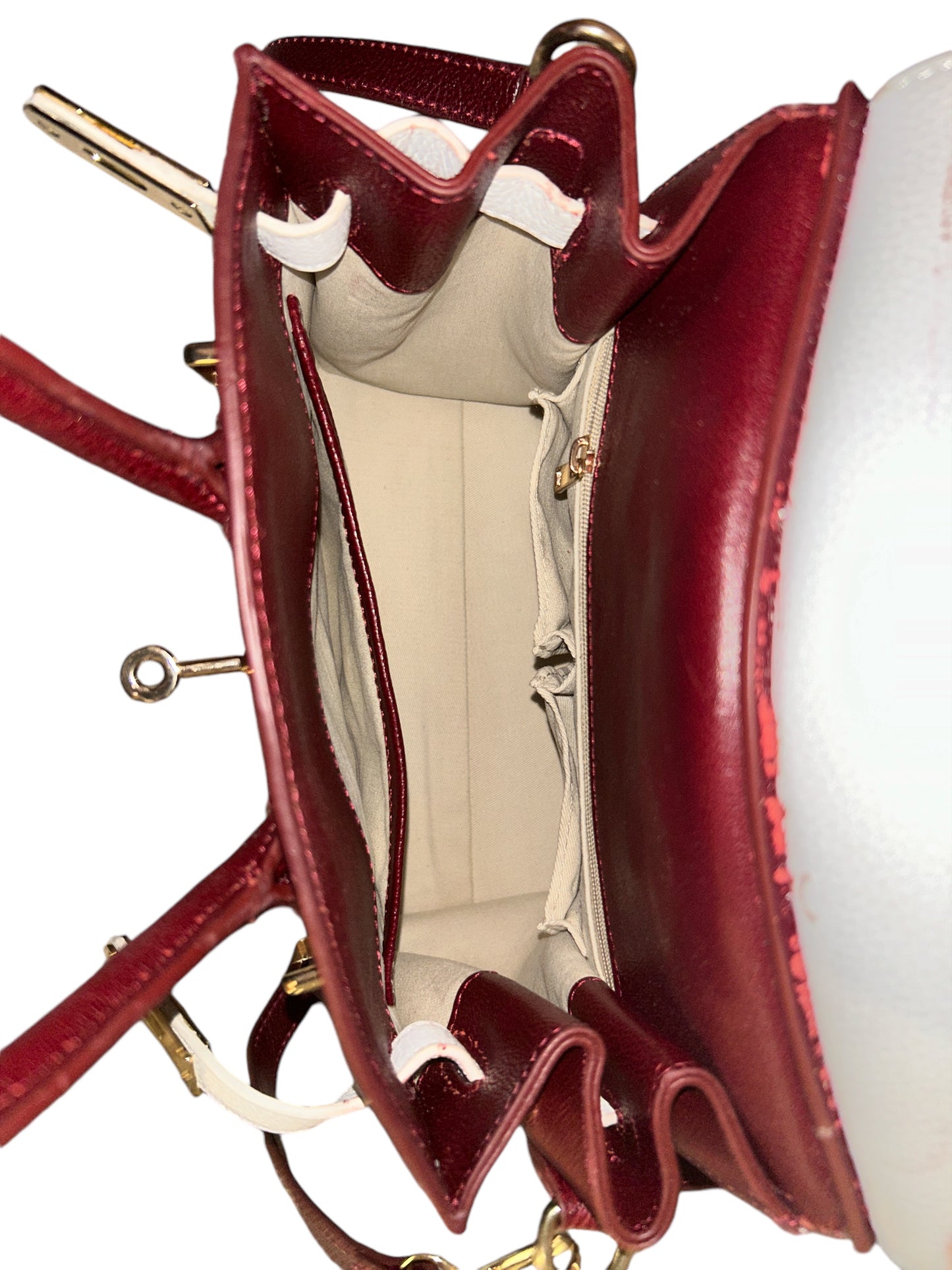 Champagne and White Nture Purse 